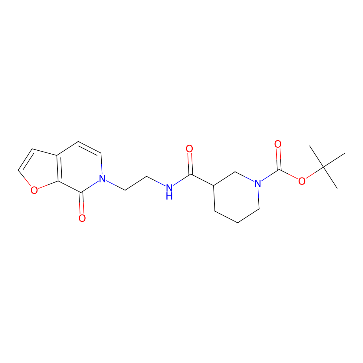 tert-butyl 3-((2-(7-oxofuro[2,3-c]pyridin-6(7H)-yl)ethyl)carbamoyl)piperidine-1-carboxylate molecular structure, CAS 2034414-41-8