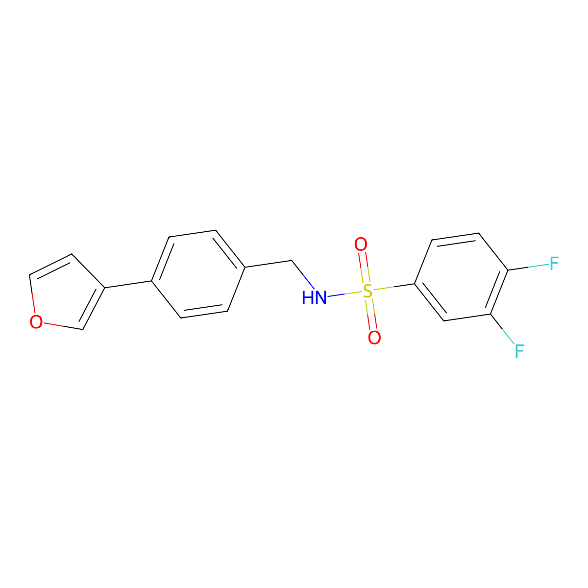 3,4-difluoro-N-(4-(furan-3-yl)benzyl)benzenesulfonamide molecular structure, CAS 2034414-45-2
