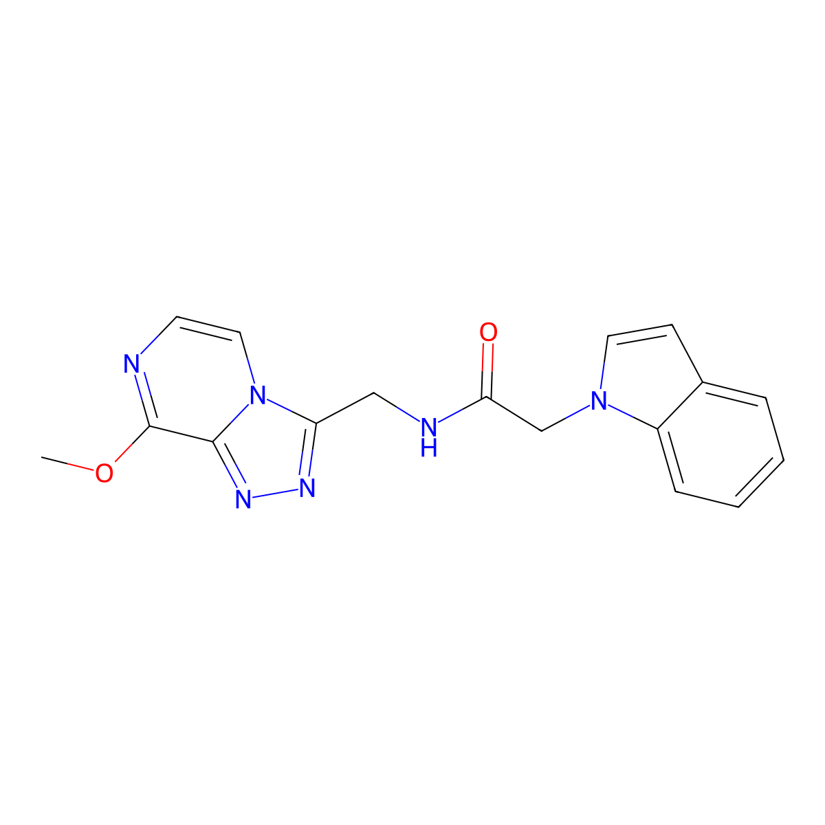 2-(1H-indol-1-yl)-N-({8-methoxy-[1,2,4]triazolo[4,3-a]pyrazin-3-yl}methyl)acetamide molecular structure, CAS 2034414-46-3