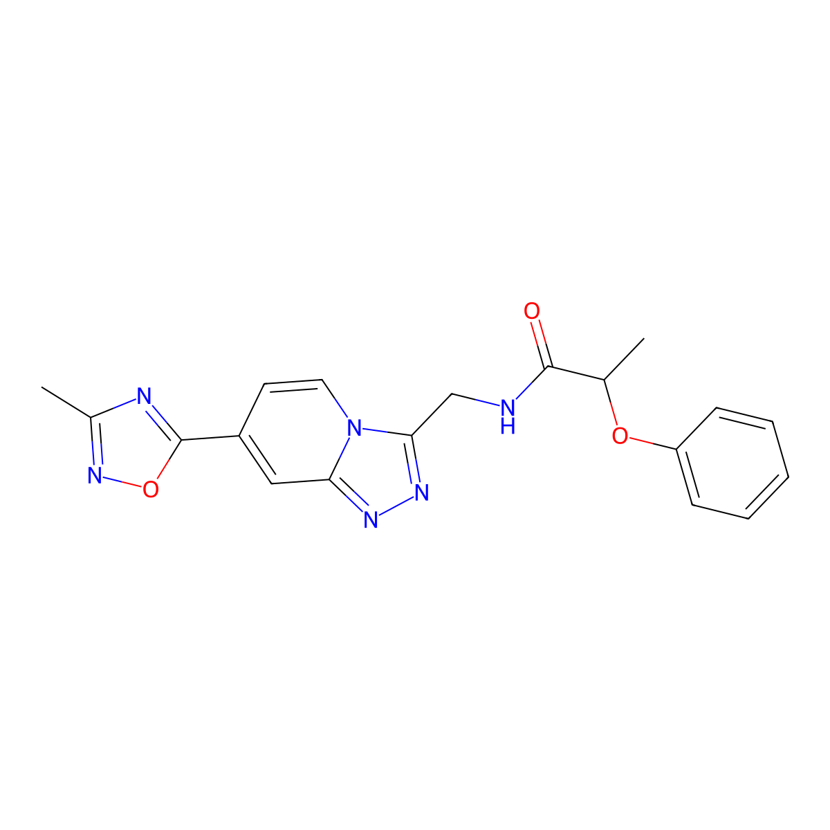 N-{[7-(3-methyl-1,2,4-oxadiazol-5-yl)-[1,2,4]triazolo[4,3-a]pyridin-3-yl]methyl}-2-phenoxypropanamide molecular structure, CAS 2034414-48-5