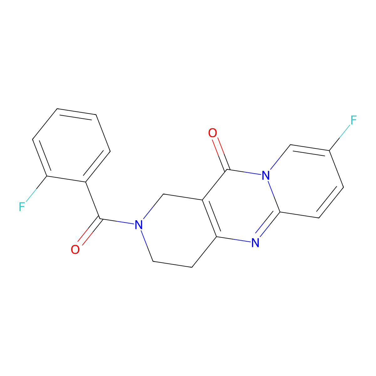 8-fluoro-2-(2-fluorobenzoyl)-3,4-dihydro-1H-dipyrido[1,2-a:4',3'-d]pyrimidin-11(2H)-one molecular structure, CAS 2034414-56-5