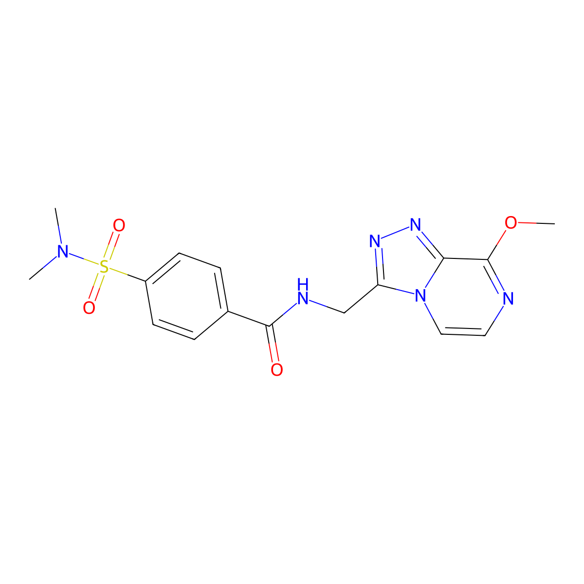 4-(N,N-dimethylsulfamoyl)-N-((8-methoxy-[1,2,4]triazolo[4,3-a]pyrazin-3-yl)methyl)benzamide molecular structure, CAS 2034414-59-8