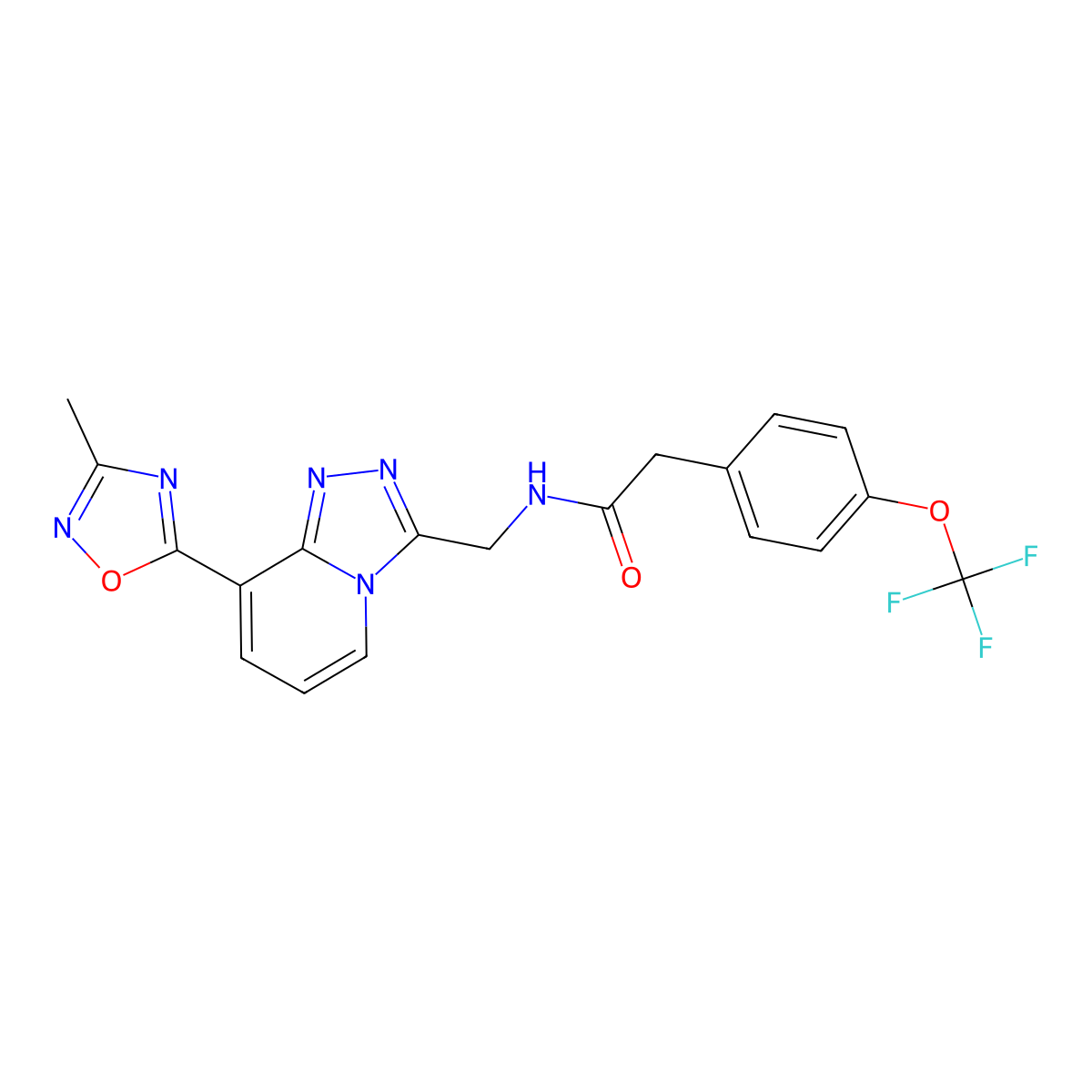 N-{[8-(3-methyl-1,2,4-oxadiazol-5-yl)-[1,2,4]triazolo[4,3-a]pyridin-3-yl]methyl}-2-[4-(trifluoromethoxy)phenyl]acetamide molecular structure, CAS 2034414-67-8