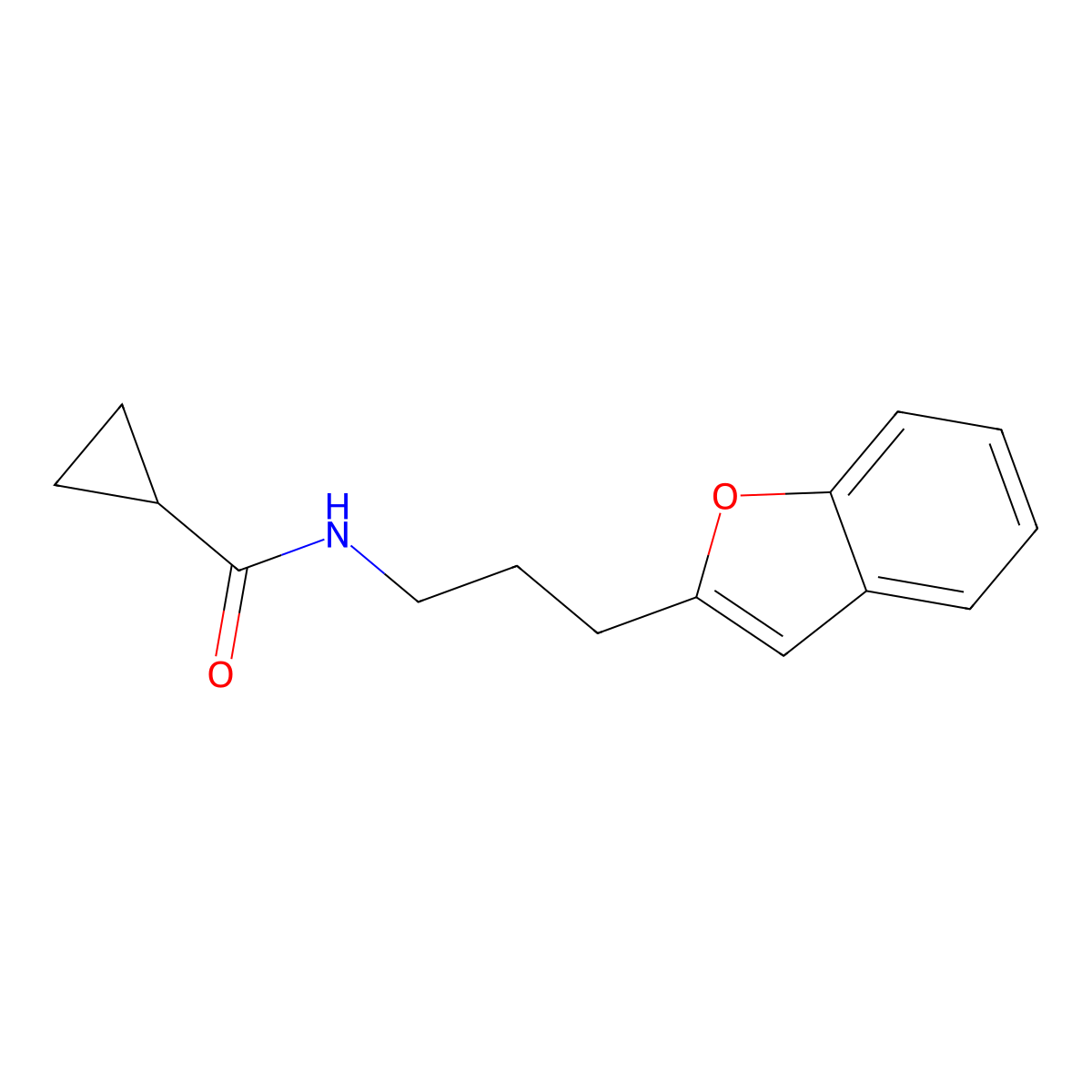 N-(3-(benzofuran-2-yl)propyl)cyclopropanecarboxamide molecular structure, CAS 2034414-74-7