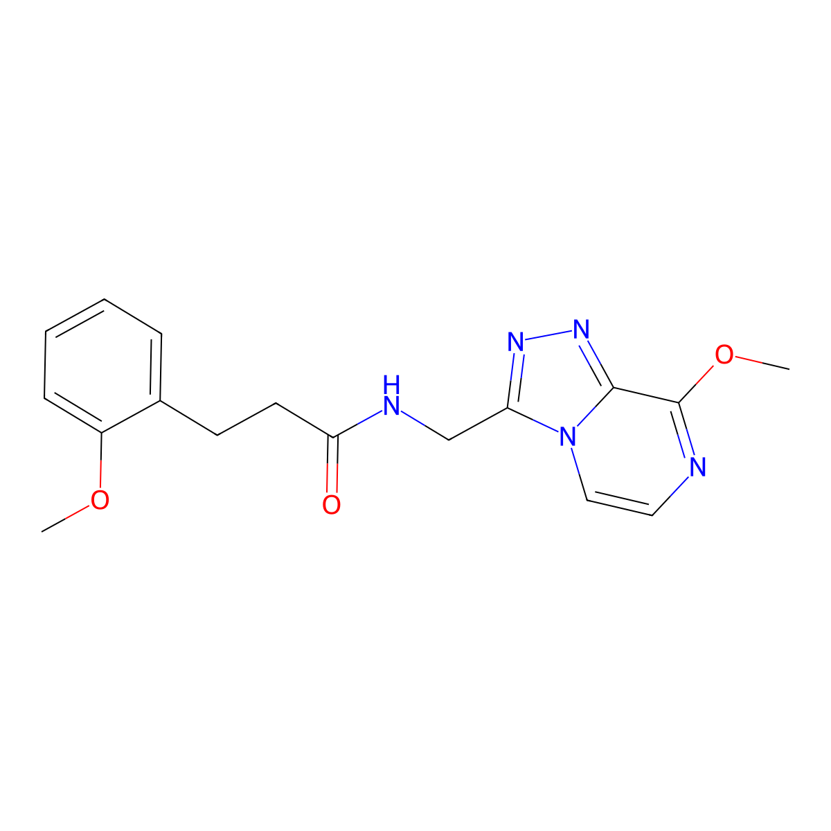 N-({8-methoxy-[1,2,4]triazolo[4,3-a]pyrazin-3-yl}methyl)-3-(2-methoxyphenyl)propanamide molecular structure, CAS 2034414-75-8