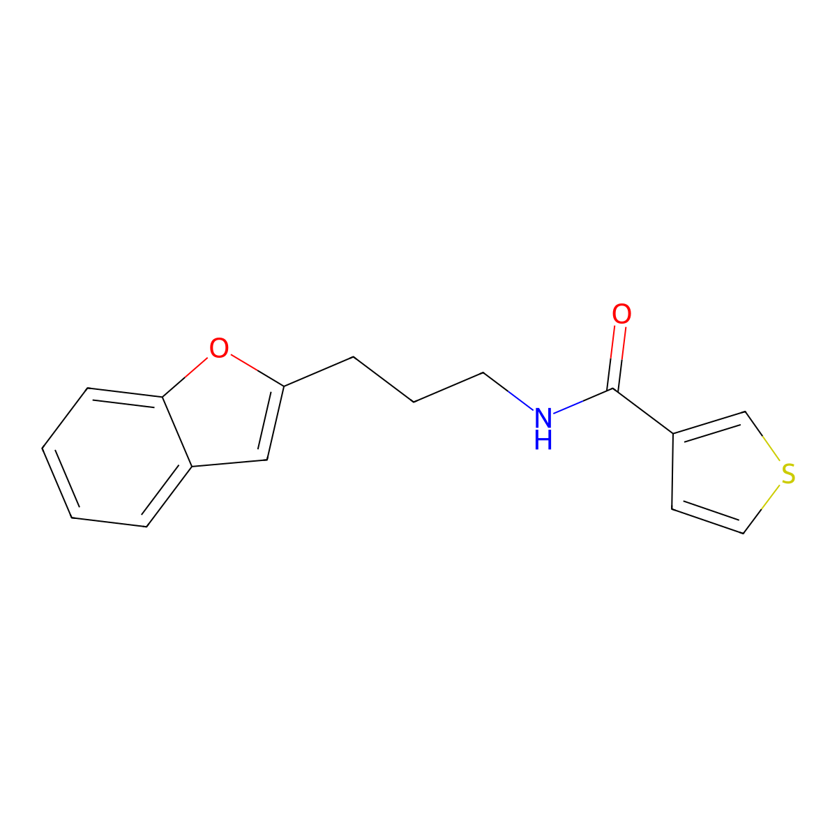 N-(3-(benzofuran-2-yl)propyl)thiophene-3-carboxamide molecular structure, CAS 2034414-79-2