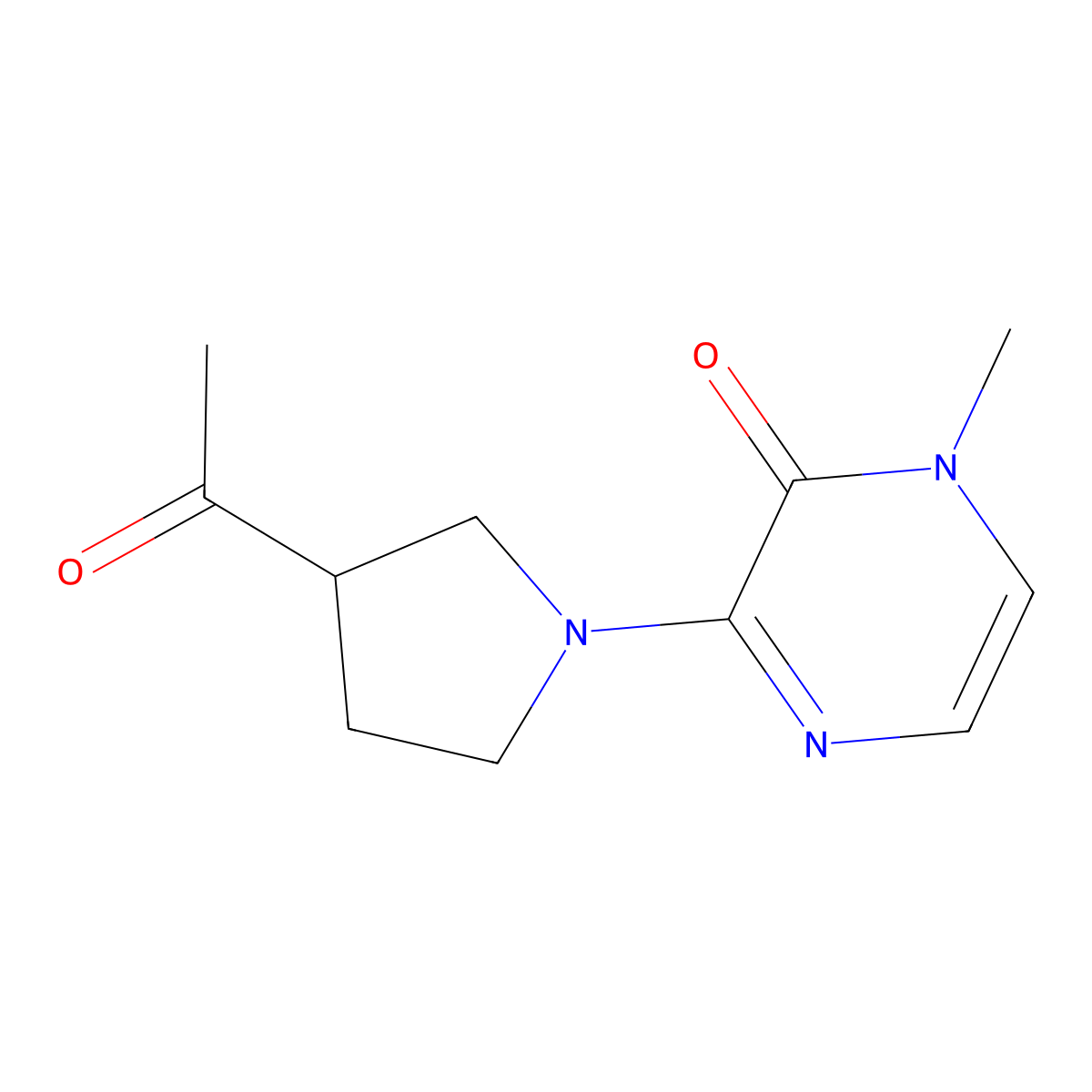 3-(3-acetylpyrrolidin-1-yl)-1-methylpyrazin-2(1H)-one molecular structure, CAS 2034414-87-2