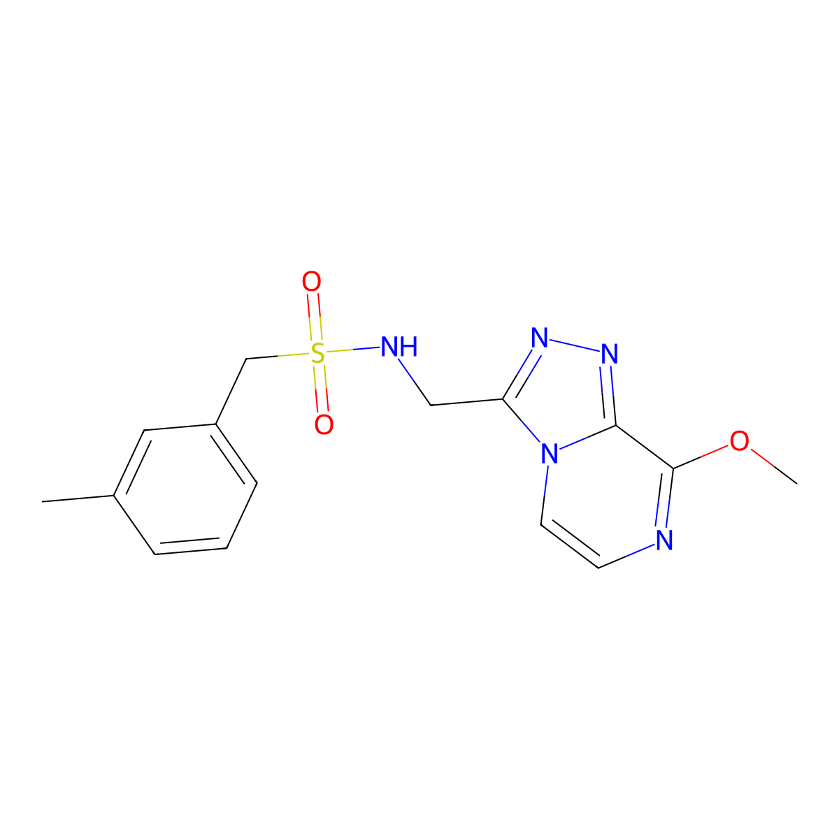 N-((8-methoxy-[1,2,4]triazolo[4,3-a]pyrazin-3-yl)methyl)-1-(m-tolyl)methanesulfonamide molecular structure, CAS 2034414-89-4