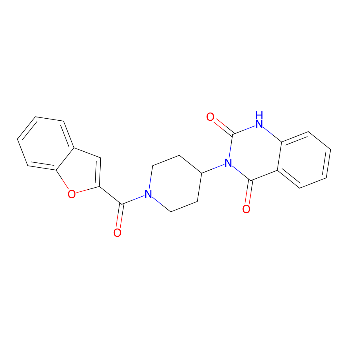 3-(1-(benzofuran-2-carbonyl)piperidin-4-yl)quinazoline-2,4(1H,3H)-dione molecular structure, CAS 2034415-00-2