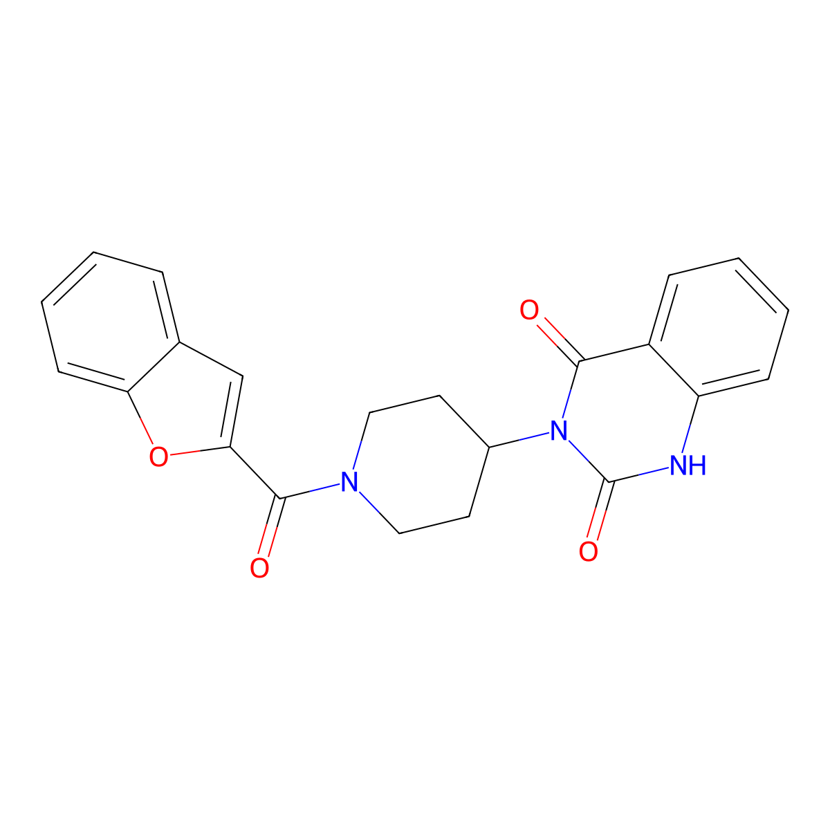 3-(1-(benzofuran-2-carbonyl)piperidin-4-yl)quinazoline-2,4(1H,3H)-dione molecular structure, CAS 2034415-00-2