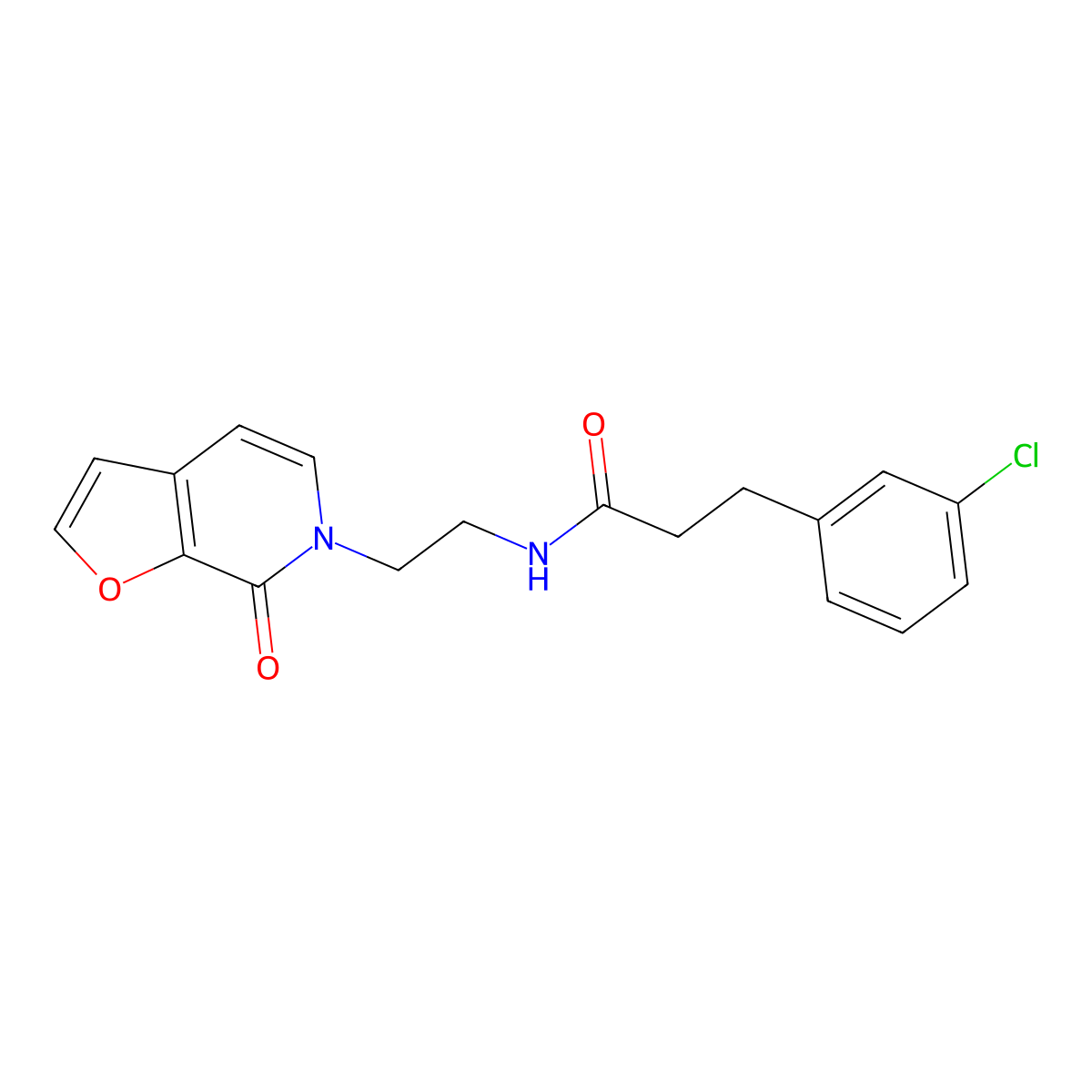 3-(3-chlorophenyl)-N-(2-(7-oxofuro[2,3-c]pyridin-6(7H)-yl)ethyl)propanamide molecular structure, CAS 2034415-19-3