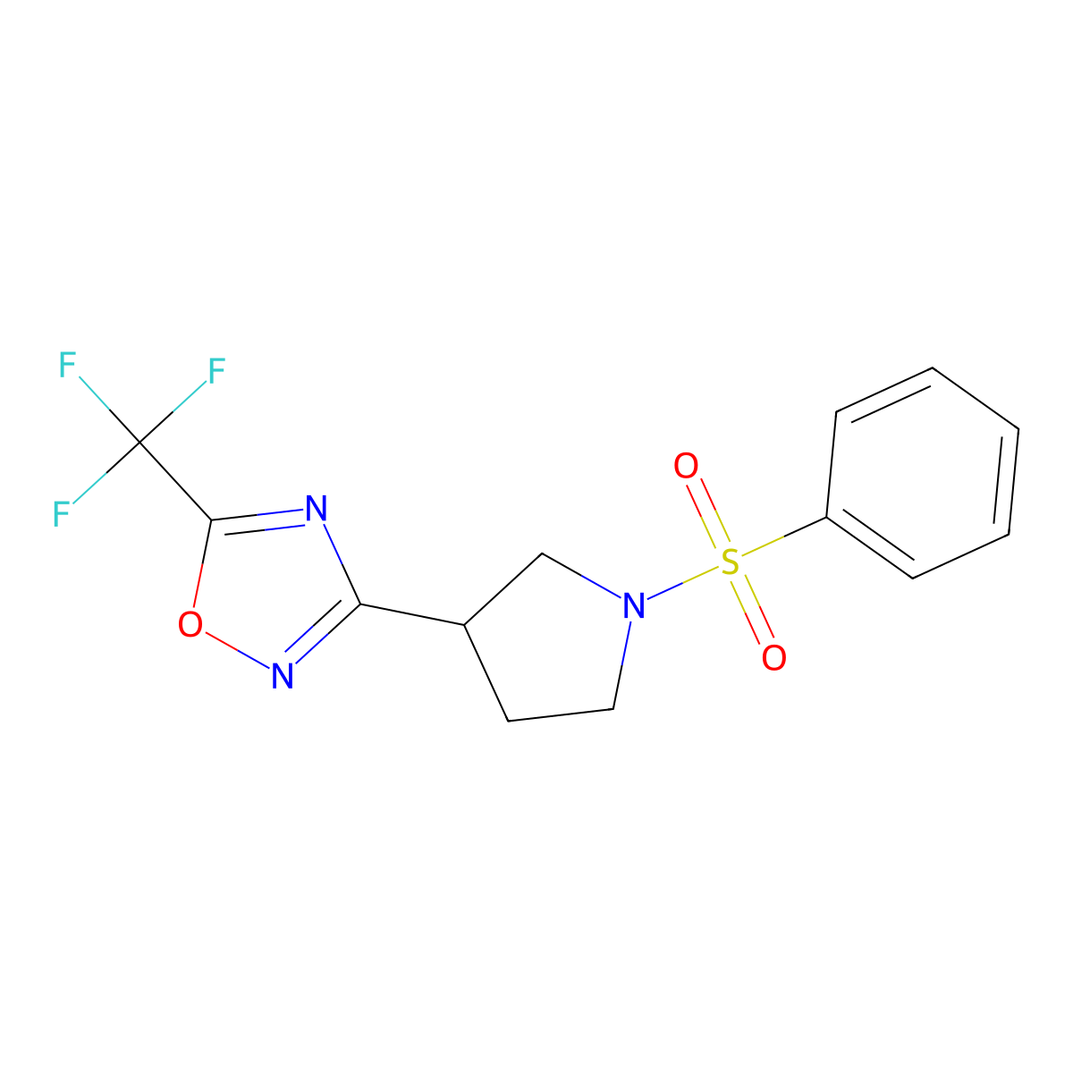 3-(1-(Phenylsulfonyl)pyrrolidin-3-yl)-5-(trifluoromethyl)-1,2,4-oxadiazole molecular structure, CAS 2034415-26-2
