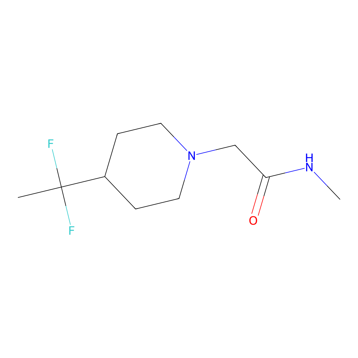 2-(4-(1,1-difluoroethyl)piperidin-1-yl)-N-methylacetamide molecular structure, CAS 2034415-33-1