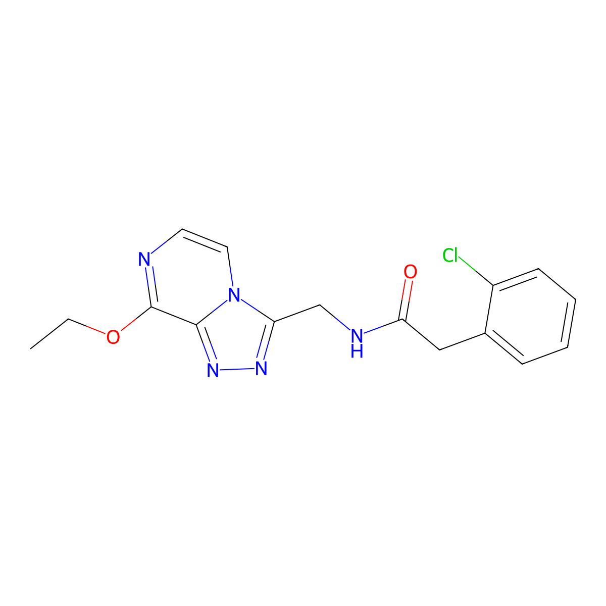 2-(2-chlorophenyl)-N-((8-ethoxy-[1,2,4]triazolo[4,3-a]pyrazin-3-yl)methyl)acetamide molecular structure, CAS 2034415-34-2