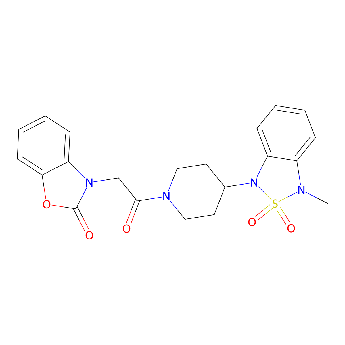 3-(2-(4-(3-methyl-2,2-dioxidobenzo[c][1,2,5]thiadiazol-1(3H)-yl)piperidin-1-yl)-2-oxoethyl)benzo[d]oxazol-2(3H)-one molecular structure, CAS 2034415-42-2