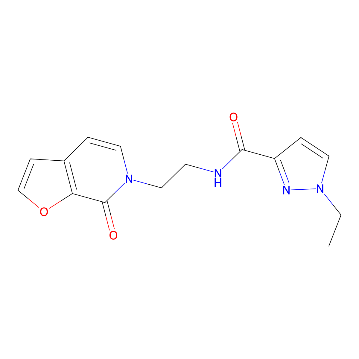 1-ethyl-N-(2-(7-oxofuro[2,3-c]pyridin-6(7H)-yl)ethyl)-1H-pyrazole-3-carboxamide molecular structure, CAS 2034415-47-7