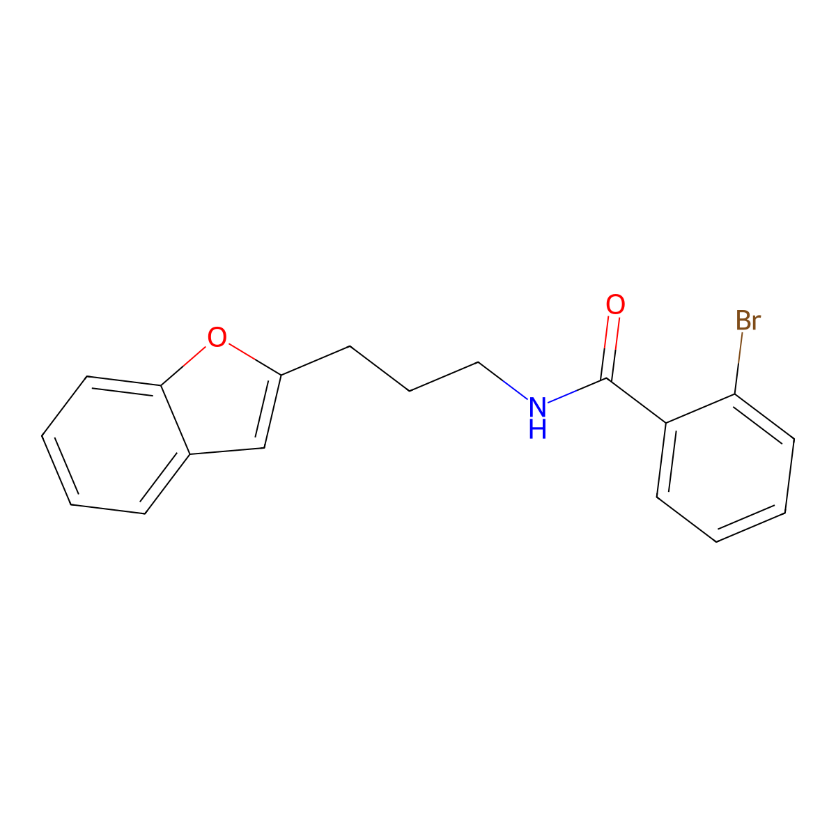 N-(3-(benzofuran-2-yl)propyl)-2-bromobenzamide molecular structure, CAS 2034415-55-7
