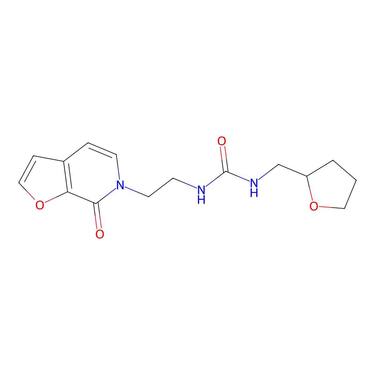 1-(2-(7-oxofuro[2,3-c]pyridin-6(7H)-yl)ethyl)-3-((tetrahydrofuran-2-yl)methyl)urea molecular structure, CAS 2034415-59-1