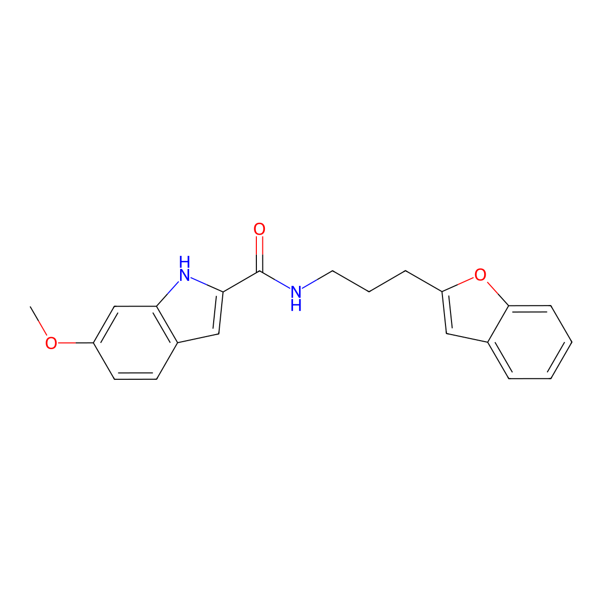 N-(3-(benzofuran-2-yl)propyl)-6-methoxy-1H-indole-2-carboxamide molecular structure, CAS 2034415-63-7