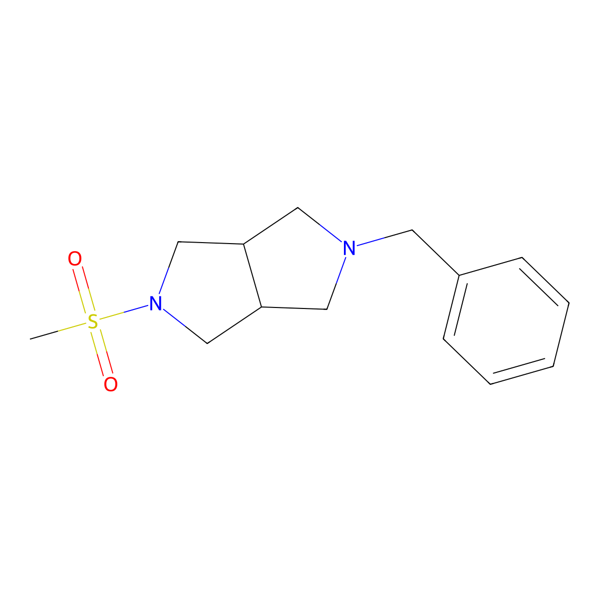2-Benzyl-5-(methylsulfonyl)octahydropyrrolo[3,4-c]pyrrole molecular structure, CAS 2034415-68-2