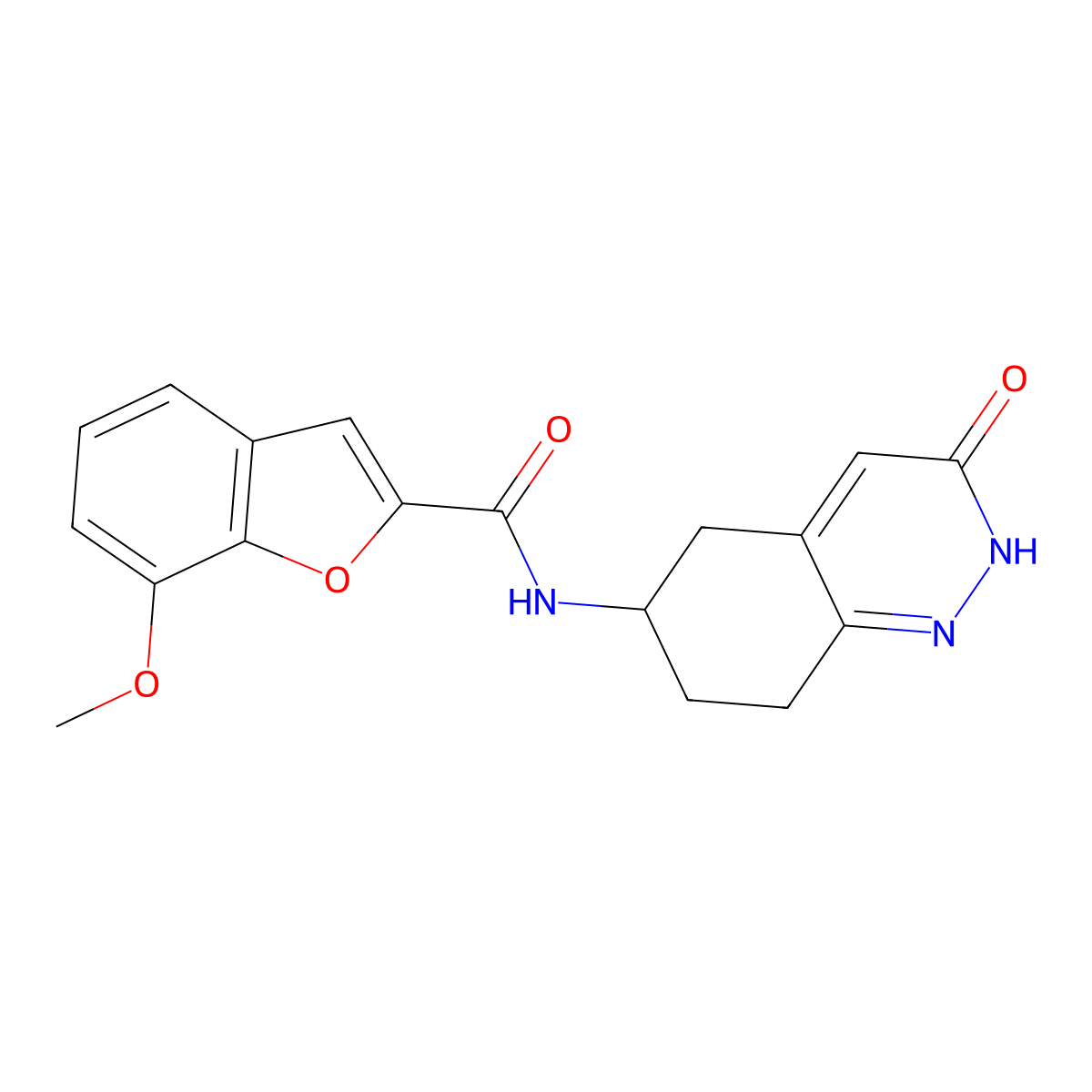 7-methoxy-N-(3-oxo-2,3,5,6,7,8-hexahydrocinnolin-6-yl)benzofuran-2-carboxamide molecular structure, CAS 2034415-69-3
