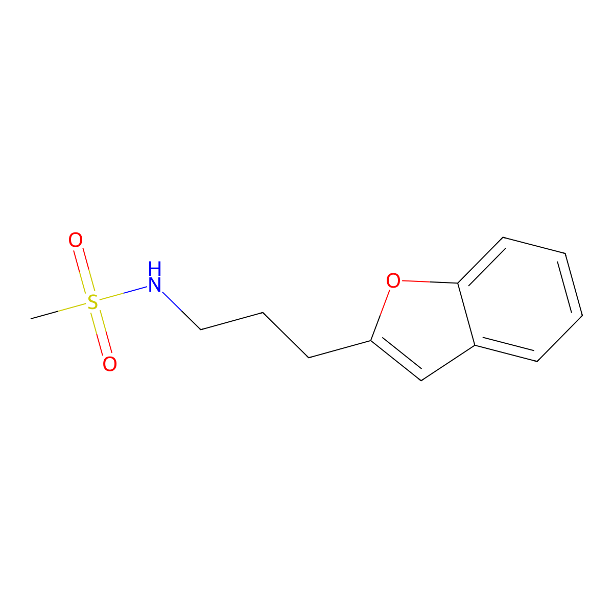 N-(3-(benzofuran-2-yl)propyl)methanesulfonamide molecular structure, CAS 2034415-70-6