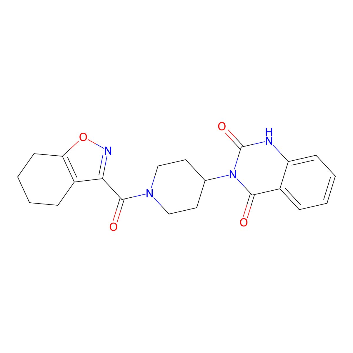 3-(1-(4,5,6,7-tetrahydrobenzo[d]isoxazole-3-carbonyl)piperidin-4-yl)quinazoline-2,4(1H,3H)-dione molecular structure, CAS 2034415-73-9