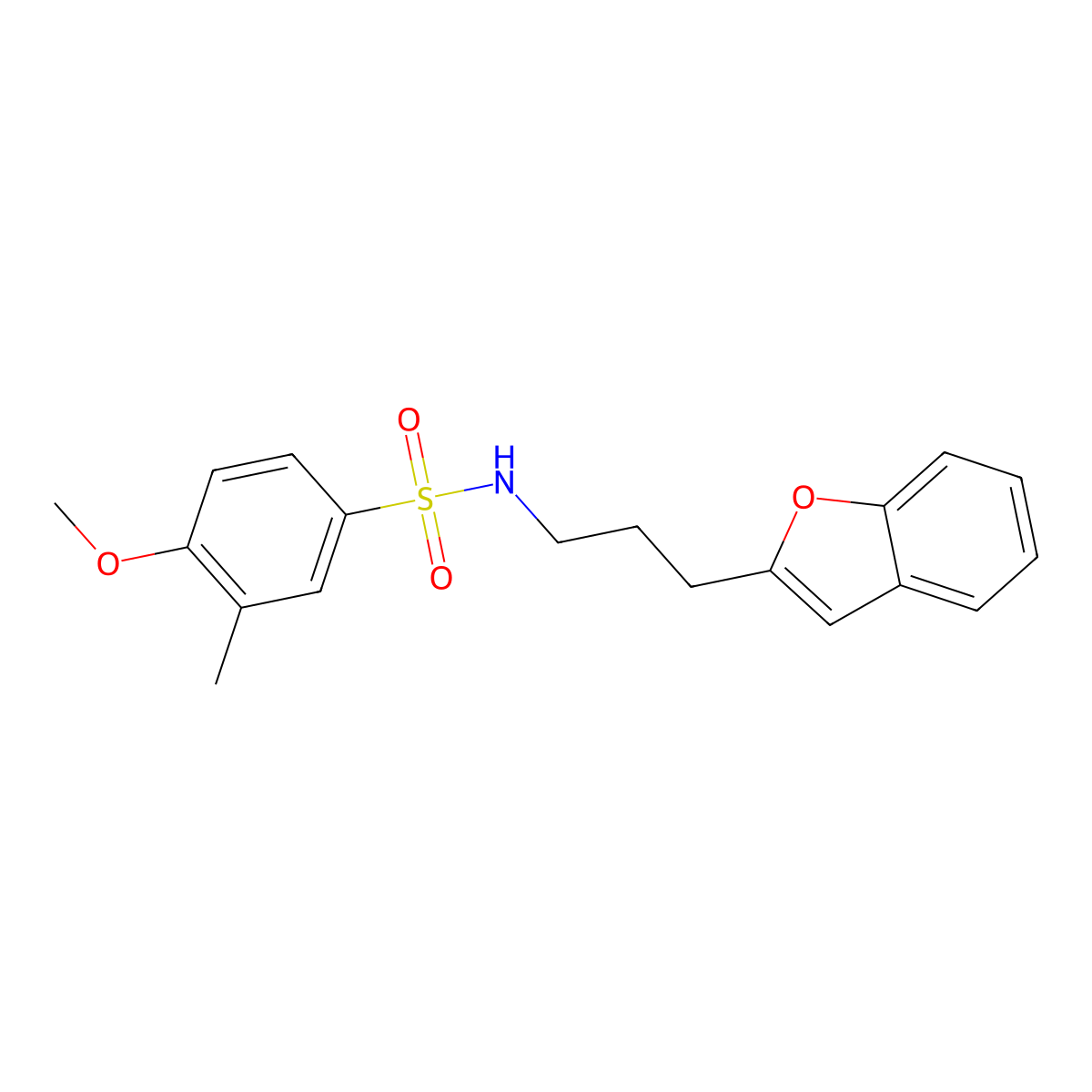 N-(3-(benzofuran-2-yl)propyl)-4-methoxy-3-methylbenzenesulfonamide molecular structure, CAS 2034415-75-1