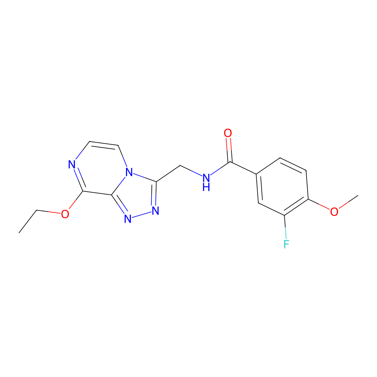 N-((8-ethoxy-[1,2,4]triazolo[4,3-a]pyrazin-3-yl)methyl)-3-fluoro-4-methoxybenzamide molecular structure, CAS 2034415-76-2