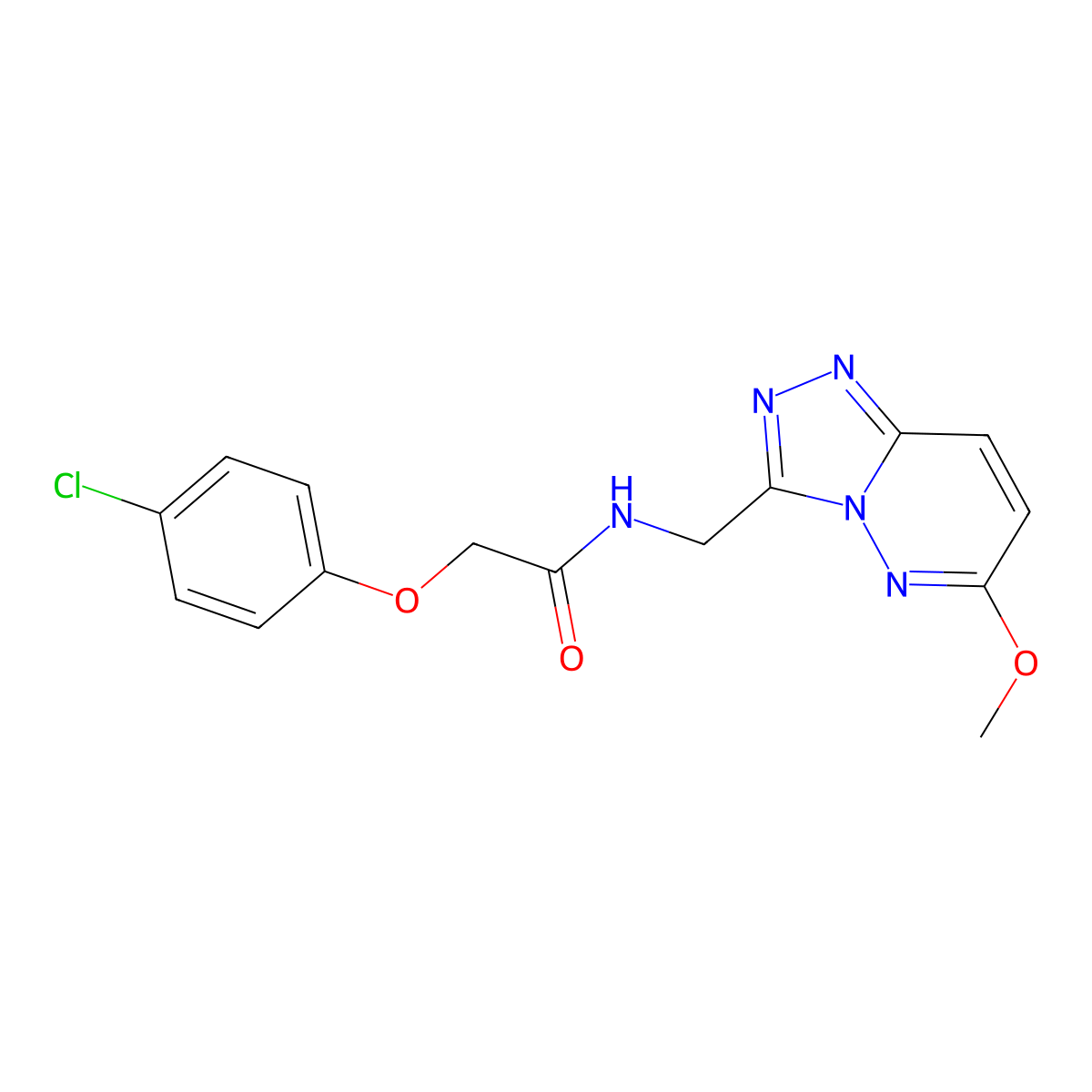 2-(4-chlorophenoxy)-N-((6-methoxy-[1,2,4]triazolo[4,3-b]pyridazin-3-yl)methyl)acetamide molecular structure, CAS 2034415-86-4