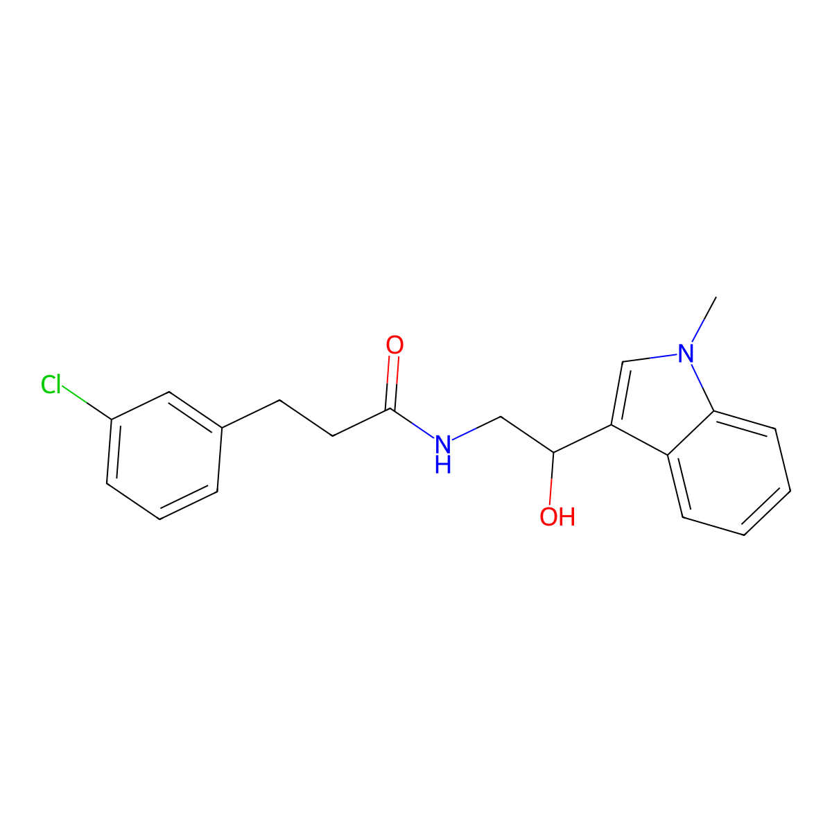 3-(3-chlorophenyl)-N-(2-hydroxy-2-(1-methyl-1H-indol-3-yl)ethyl)propanamide molecular structure, CAS 2034415-88-6