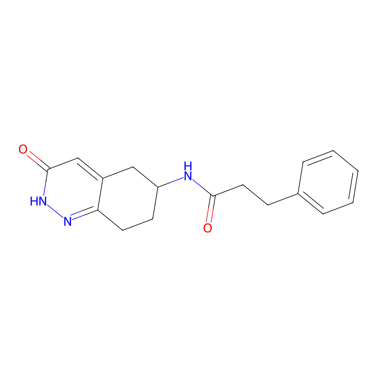 N-(3-oxo-2,3,5,6,7,8-hexahydrocinnolin-6-yl)-3-phenylpropanamide molecular structure, CAS 2034415-90-0