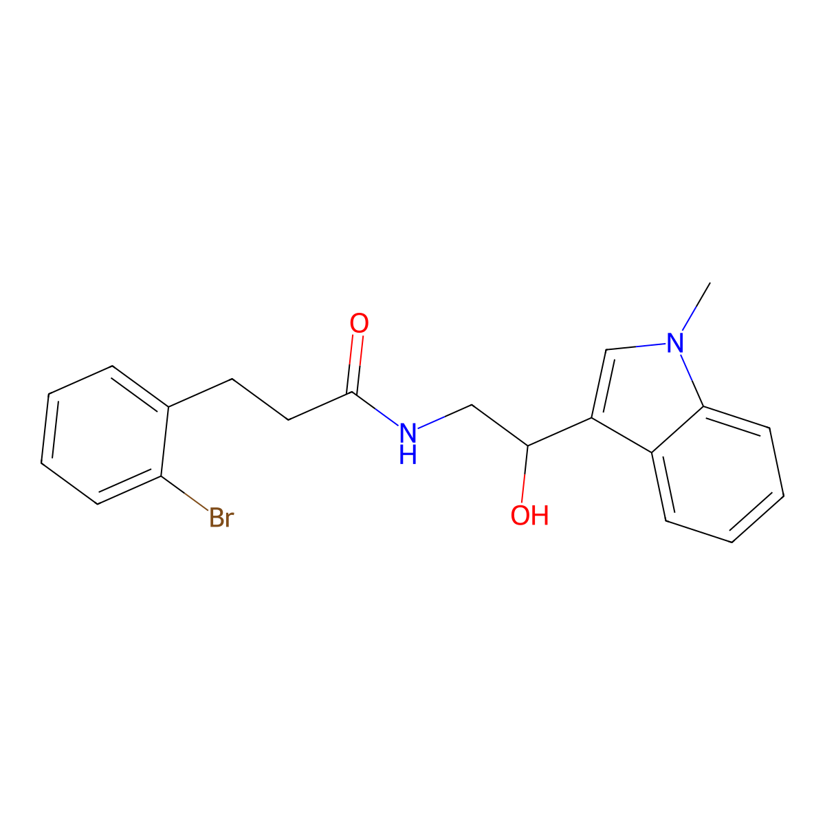 3-(2-bromophenyl)-N-(2-hydroxy-2-(1-methyl-1H-indol-3-yl)ethyl)propanamide molecular structure, CAS 2034415-96-6