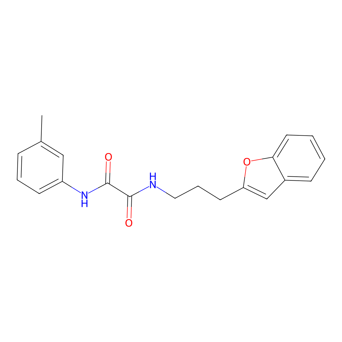 N1-(3-(benzofuran-2-yl)propyl)-N2-(m-tolyl)oxalamide molecular structure, CAS 2034415-99-9