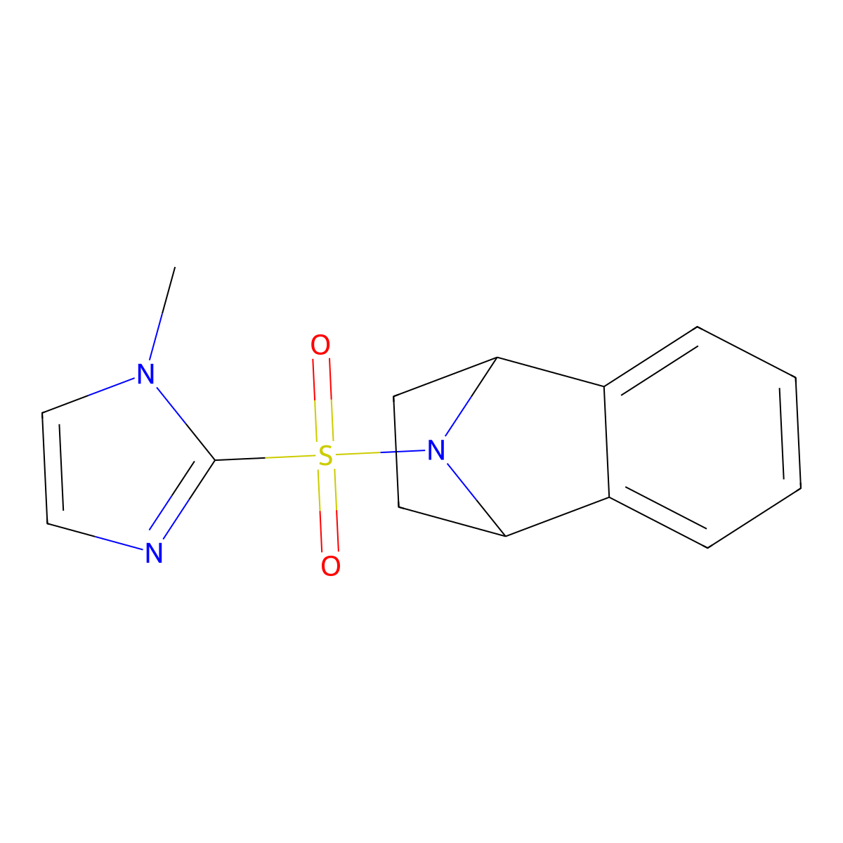 9-((1-methyl-1H-imidazol-2-yl)sulfonyl)-1,2,3,4-tetrahydro-1,4-epiminonaphthalene molecular structure, CAS 2034416-01-6