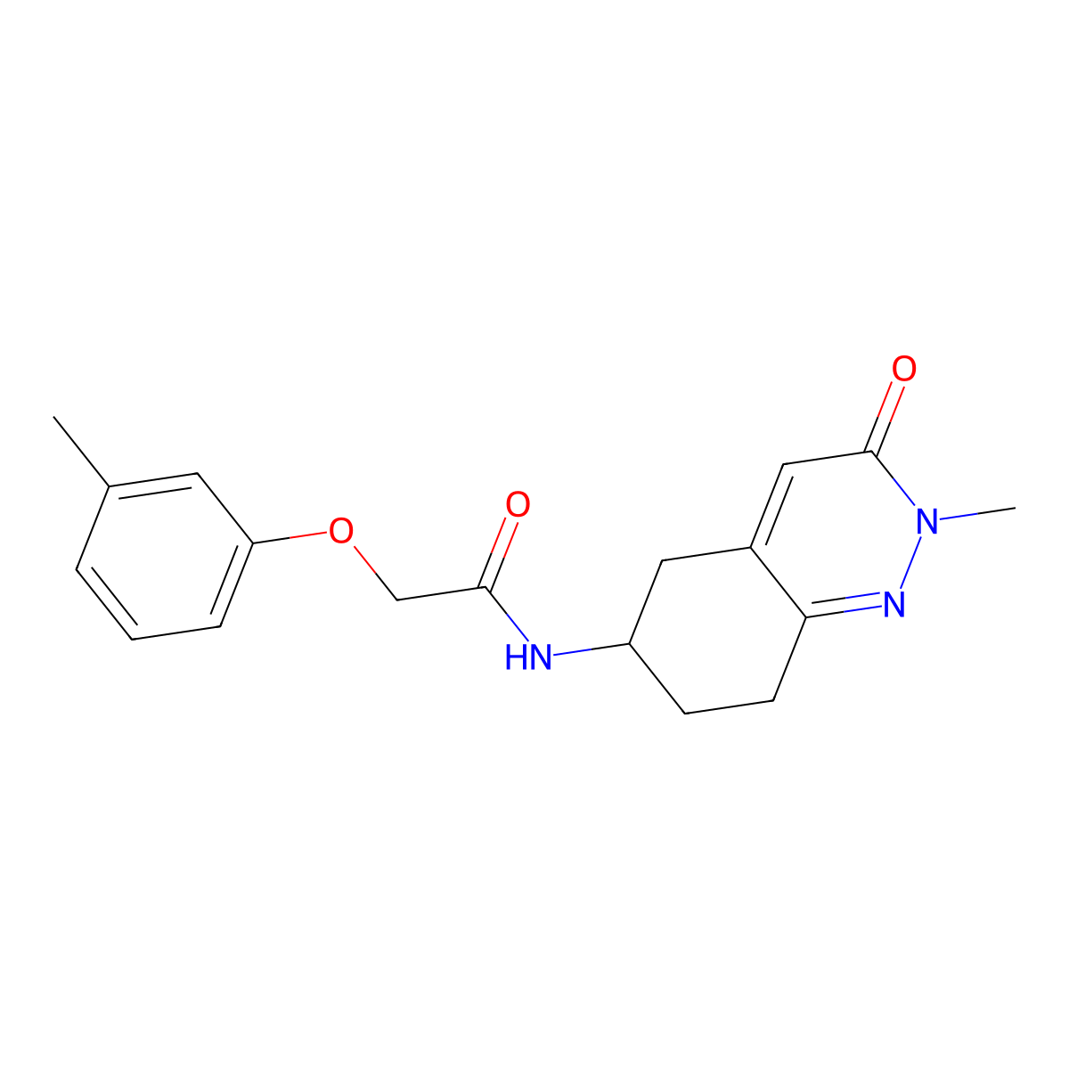 N-(2-methyl-3-oxo-2,3,5,6,7,8-hexahydrocinnolin-6-yl)-2-(m-tolyloxy)acetamide molecular structure, CAS 2034416-05-0