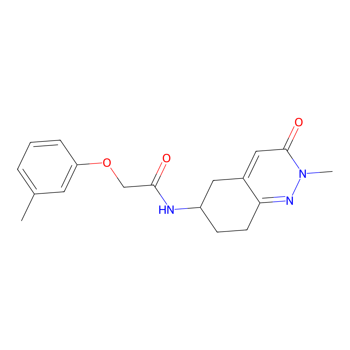 N-(2-methyl-3-oxo-2,3,5,6,7,8-hexahydrocinnolin-6-yl)-2-(m-tolyloxy)acetamide molecular structure, CAS 2034416-05-0