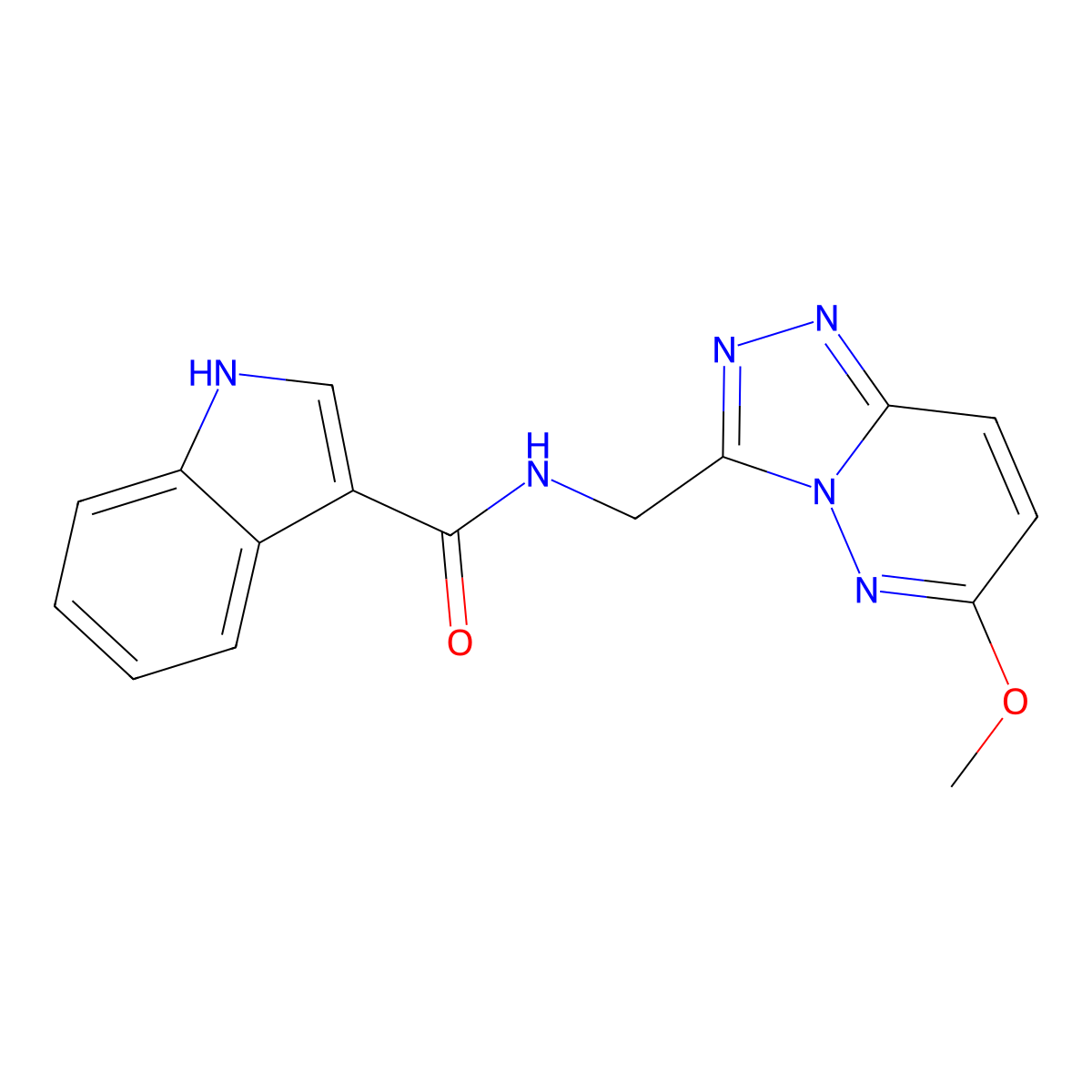 N-({6-methoxy-[1,2,4]triazolo[4,3-b]pyridazin-3-yl}methyl)-1H-indole-3-carboxamide molecular structure, CAS 2034416-11-8