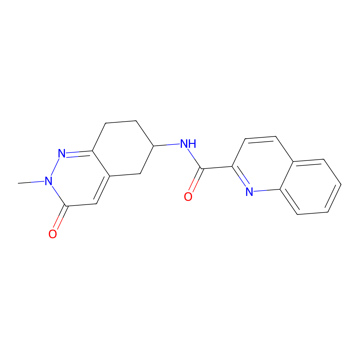 N-(2-methyl-3-oxo-2,3,5,6,7,8-hexahydrocinnolin-6-yl)quinoline-2-carboxamide molecular structure, CAS 2034416-17-4