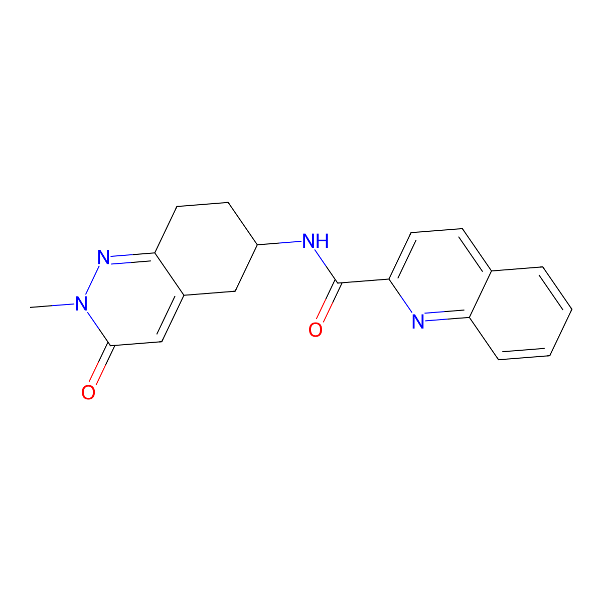 N-(2-methyl-3-oxo-2,3,5,6,7,8-hexahydrocinnolin-6-yl)quinoline-2-carboxamide molecular structure, CAS 2034416-17-4