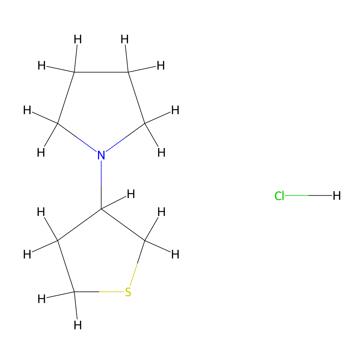 1-(Tetrahydrothiophen-3-yl)pyrrolidine hydrochloride molecular structure, CAS 2034416-18-5