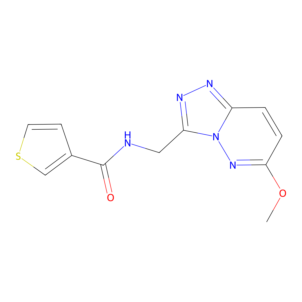 N-({6-methoxy-[1,2,4]triazolo[4,3-b]pyridazin-3-yl}methyl)thiophene-3-carboxamide molecular structure, CAS 2034416-31-2