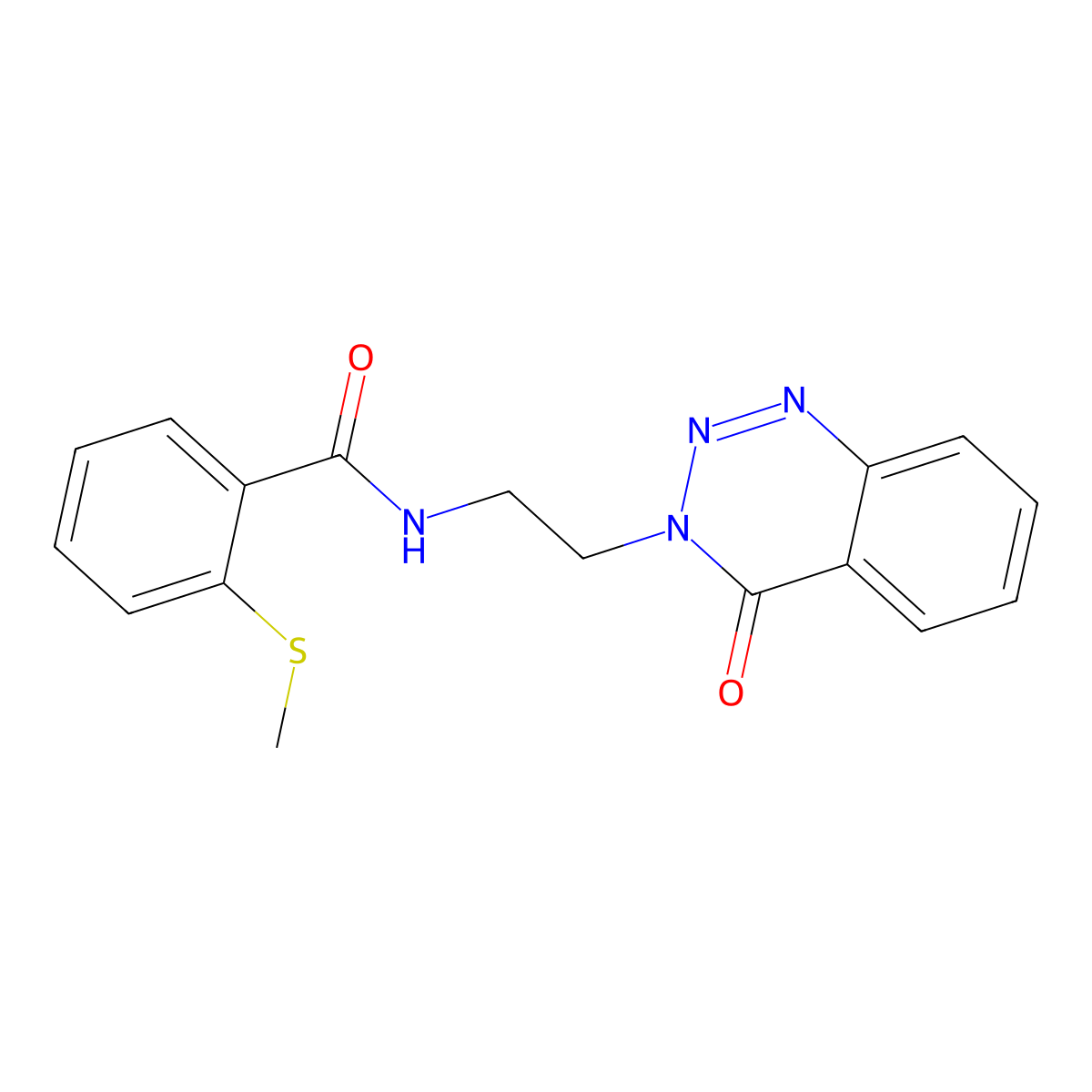 2-(methylthio)-N-(2-(4-oxobenzo[d][1,2,3]triazin-3(4H)-yl)ethyl)benzamide molecular structure, CAS 2034416-32-3