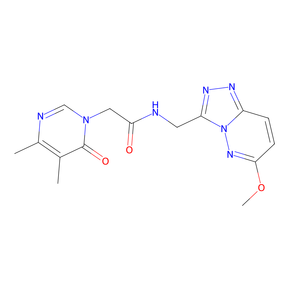 2-(4,5-dimethyl-6-oxopyrimidin-1(6H)-yl)-N-((6-methoxy-[1,2,4]triazolo[4,3-b]pyridazin-3-yl)methyl)acetamide molecular structure, CAS 2034416-37-8