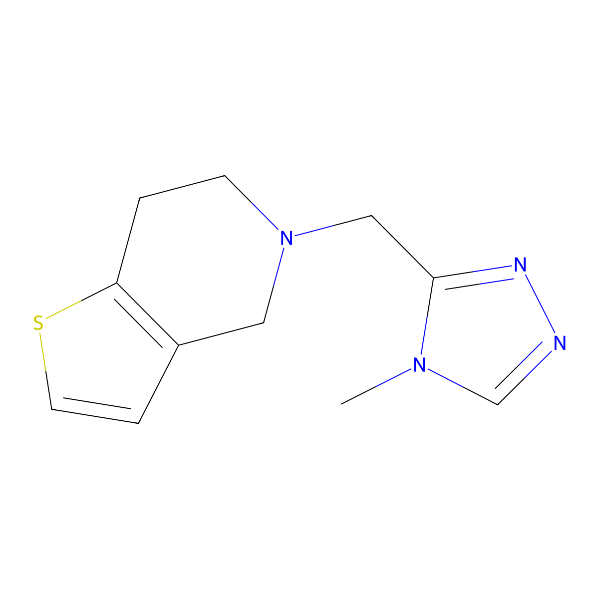 5-((4-methyl-4H-1,2,4-triazol-3-yl)methyl)-4,5,6,7-tetrahydrothieno[3,2-c]pyridine molecular structure, CAS 2034416-42-5