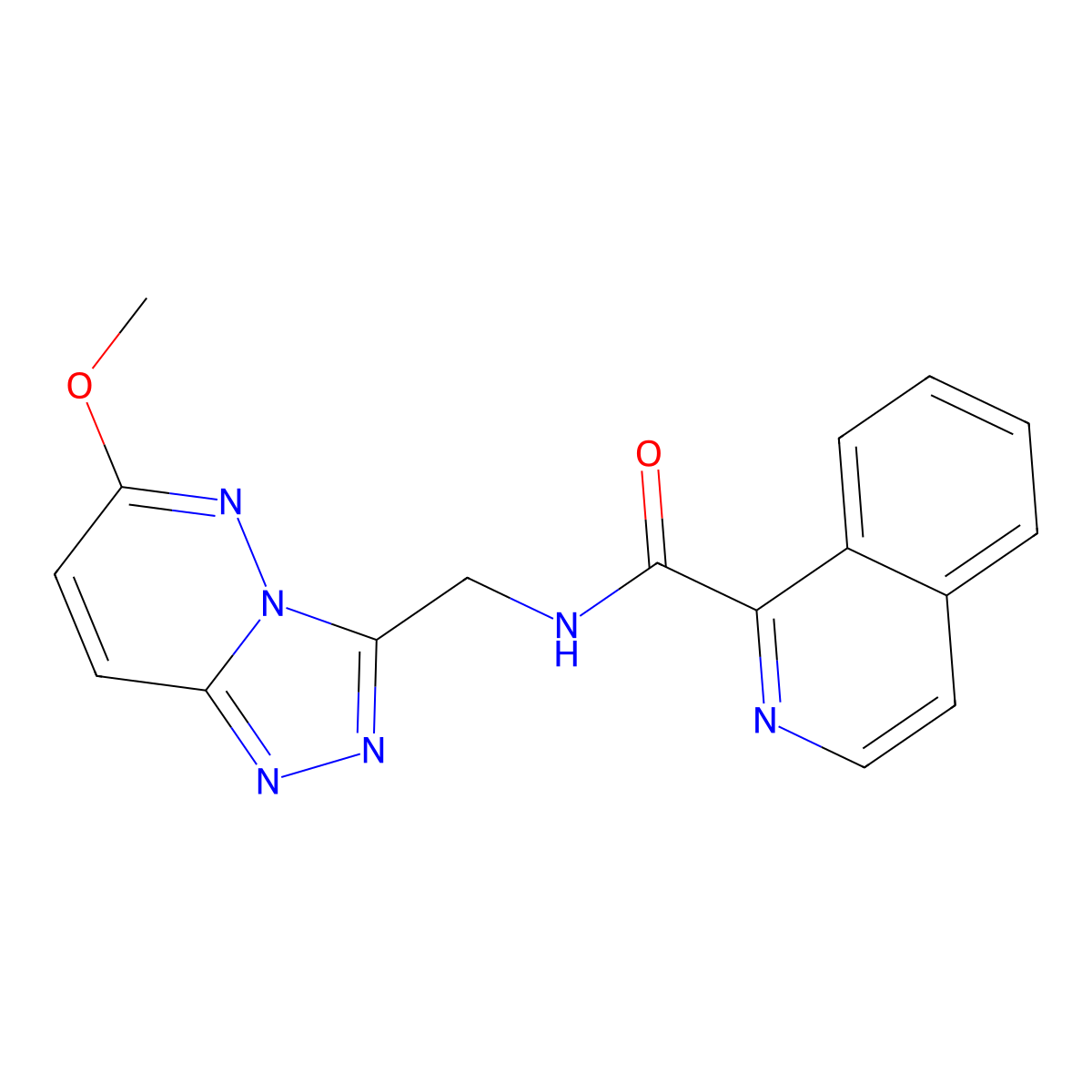 N-({6-methoxy-[1,2,4]triazolo[4,3-b]pyridazin-3-yl}methyl)isoquinoline-1-carboxamide molecular structure, CAS 2034416-46-9
