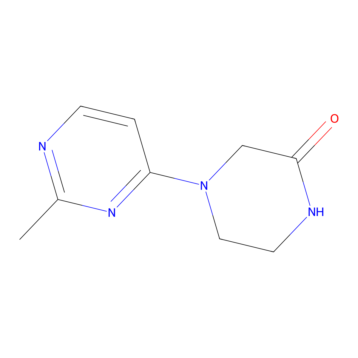 4-(2-Methylpyrimidin-4-yl)piperazin-2-one molecular structure, CAS 2034416-58-3