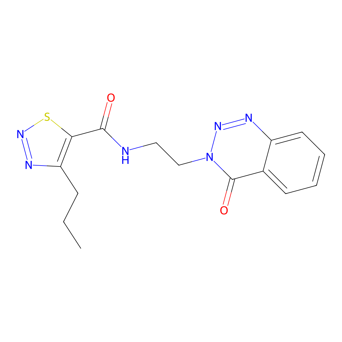 N-(2-(4-oxobenzo[d][1,2,3]triazin-3(4H)-yl)ethyl)-4-propyl-1,2,3-thiadiazole-5-carboxamide molecular structure, CAS 2034416-60-7