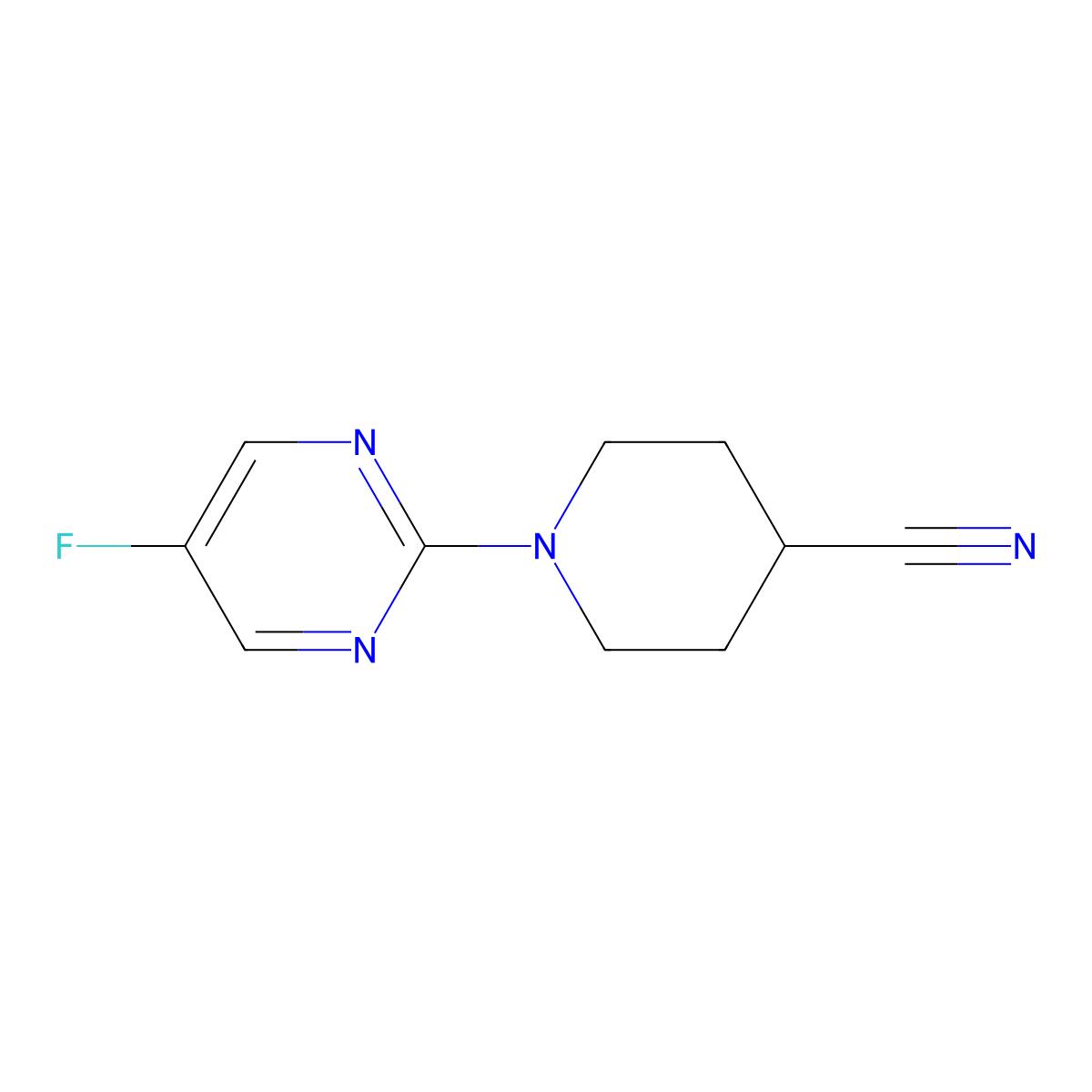 1-(5-Fluoropyrimidin-2-yl)piperidine-4-carbonitrile molecular structure, CAS 2034416-65-2