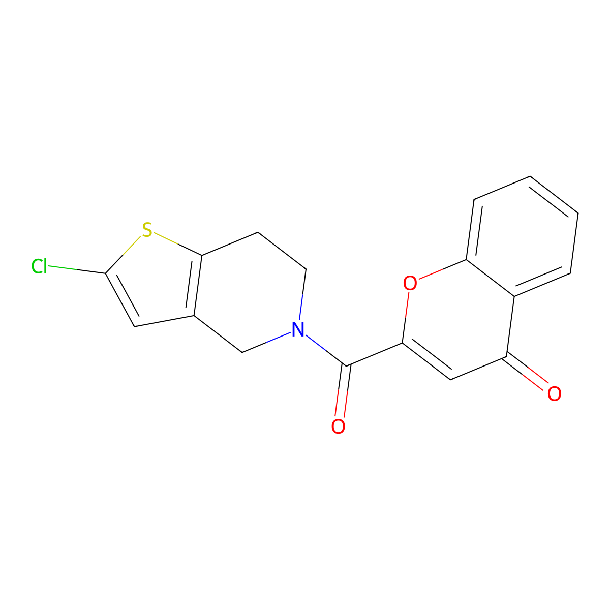 2-(2-chloro-4,5,6,7-tetrahydrothieno[3,2-c]pyridine-5-carbonyl)-4H-chromen-4-one molecular structure, CAS 2034416-66-3